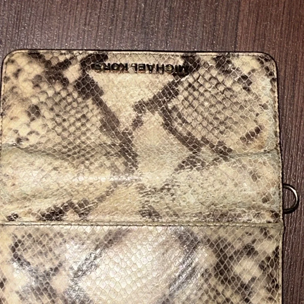 Michael Kors Jet Set Snakeskin‎ Crossbody Wallet Bag Brown